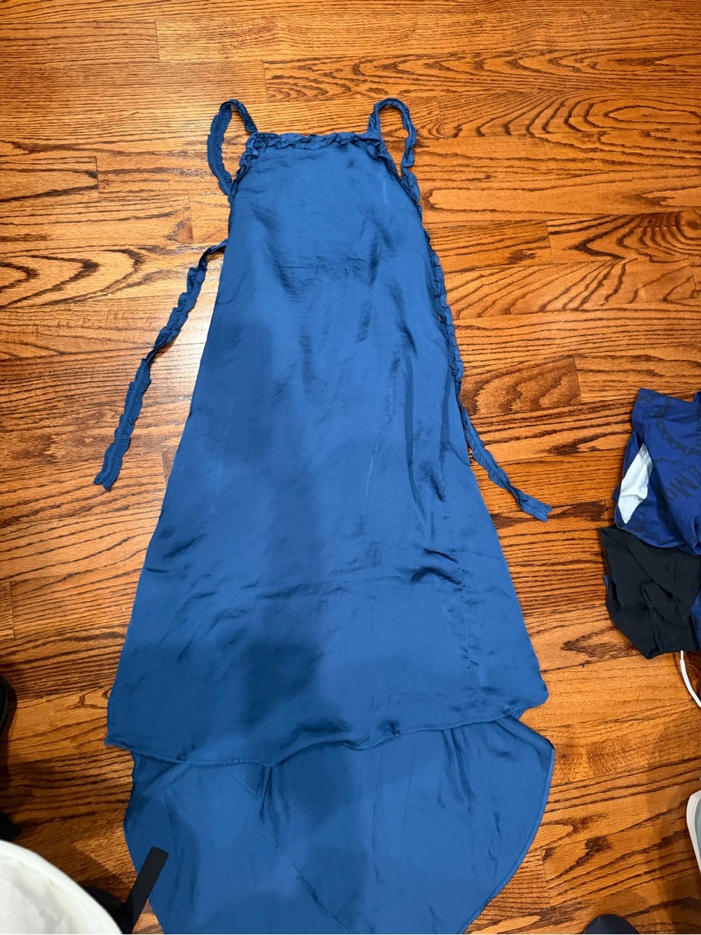 Current Air Blue Satin Slip Dress